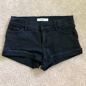 black low rise jean denim shorts